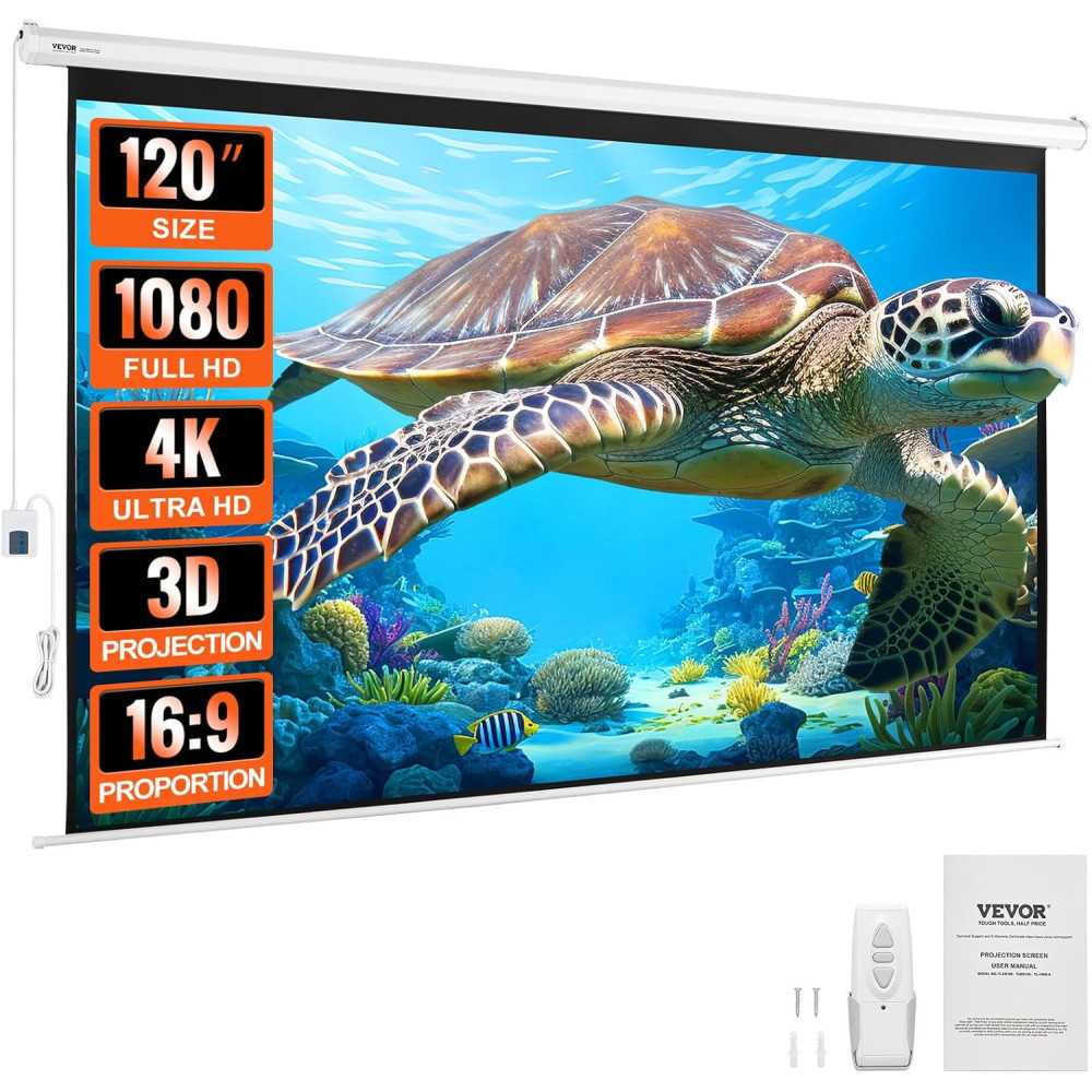 Motorized Projector Screen: For Your Movie Nights w/ High Definition Display and Wireless Convenience