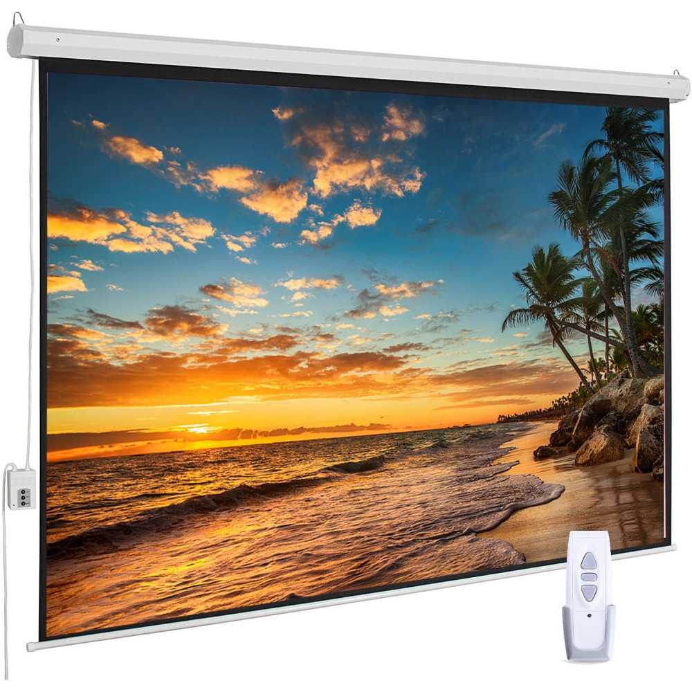 Motorized Projector Screen: For Your Movie Nights w/ High Definition Display and Wireless Convenience