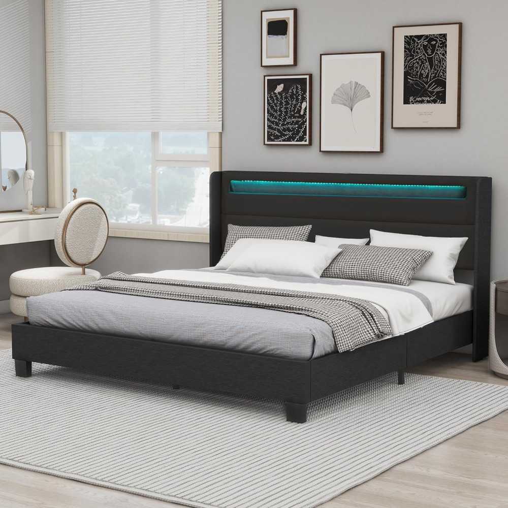 Modern LED Nightstands with Smart Features & High Gloss Drawers