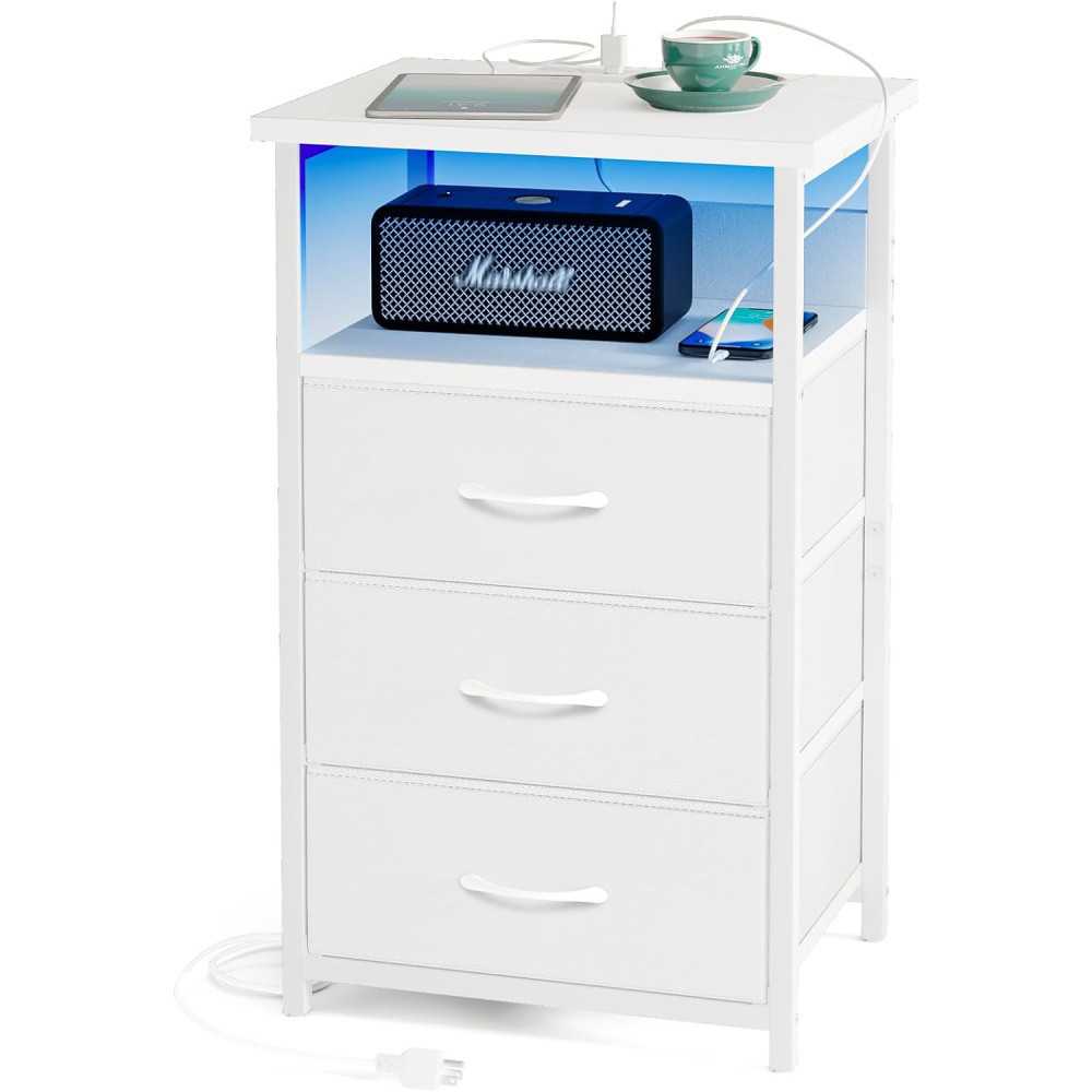 Nightstand Set of 2: Storage, Convenient Charging, and Modern Design