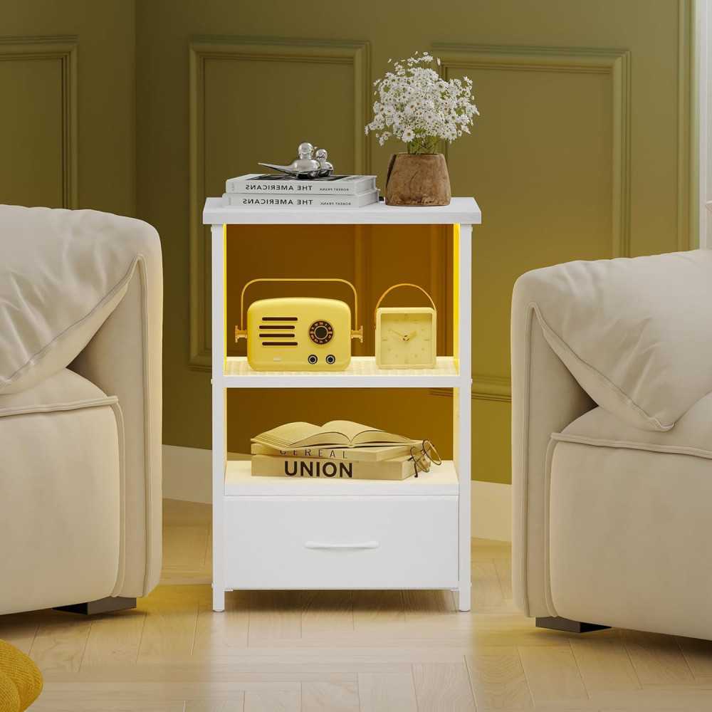 Nightstand Set of 2: Storage, Convenient Charging, and Modern Design