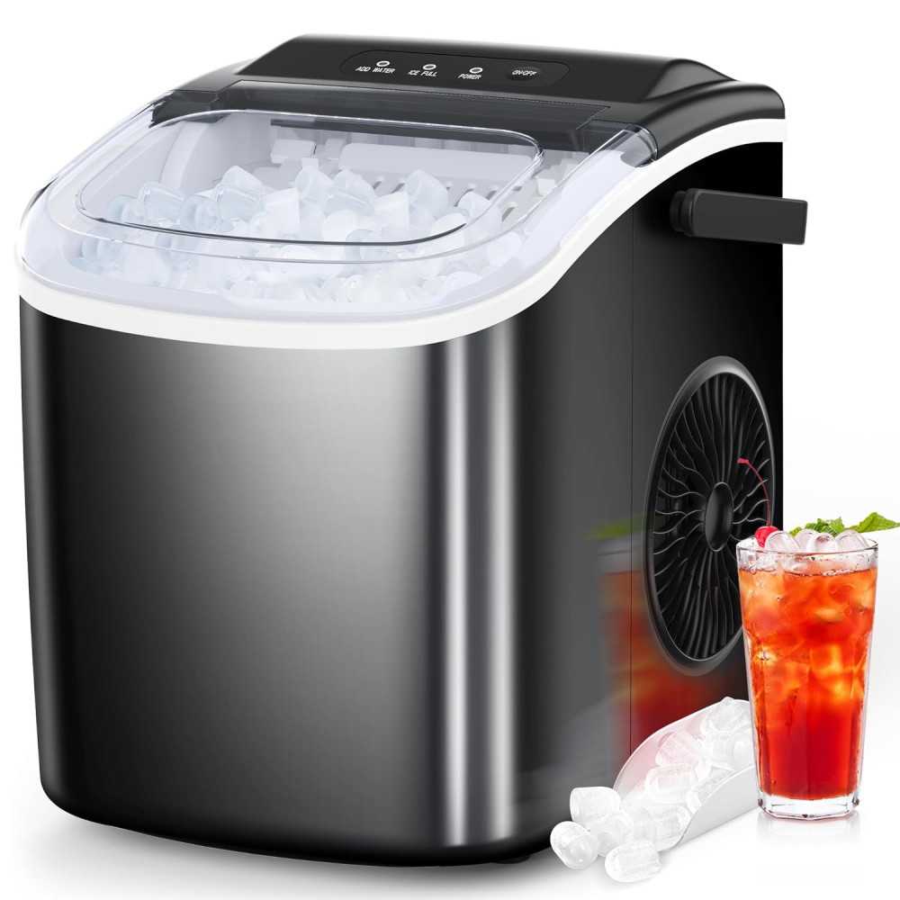 Portable Ice Maker: 26.5lbs Fast Ice Production and Self-Cleaning Feature