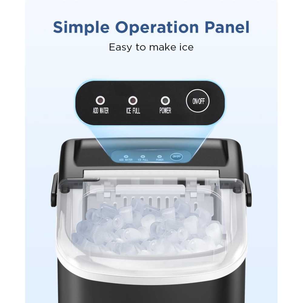 Portable Ice Maker: 26.5lbs Fast Ice Production and Self-Cleaning Feature