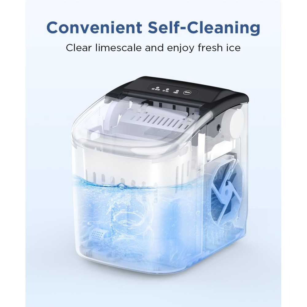 Portable Ice Maker: 26.5lbs Fast Ice Production and Self-Cleaning Feature