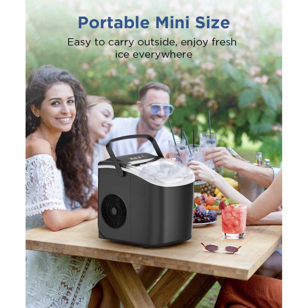 Portable Ice Maker: 26.5lbs Fast Ice Production and Self-Cleaning Feature