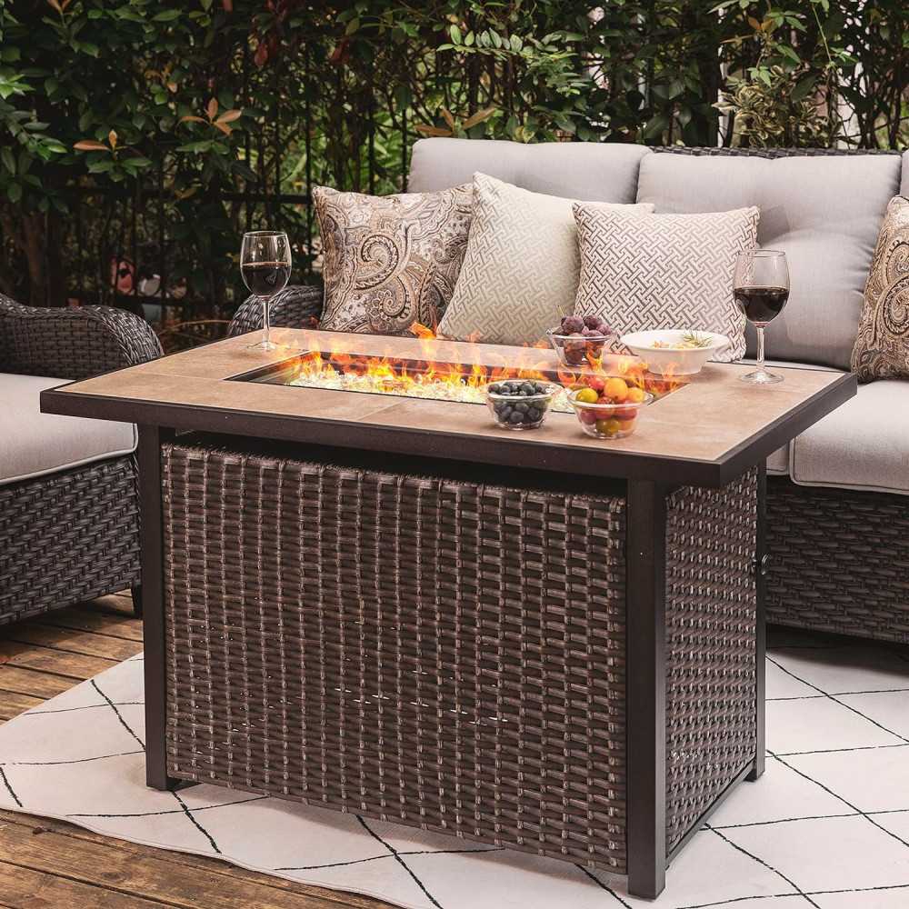 50,000 BTU Propane Gas Fire Pit Table