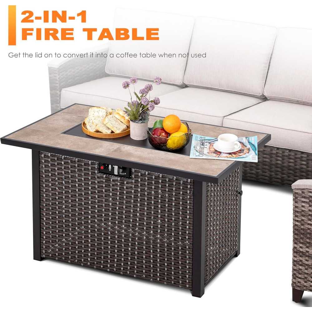 50,000 BTU Propane Gas Fire Pit Table