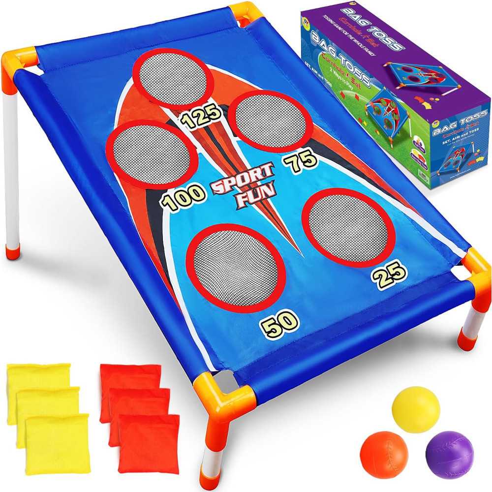 Cornhole & Bean Bags Toss Game for Kids Ages 4-8