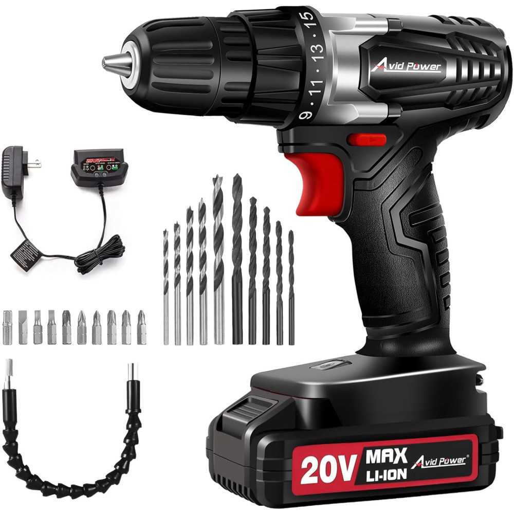 20V Cordless Drill Kit with Variable Speed and 22pcs Drill Bits