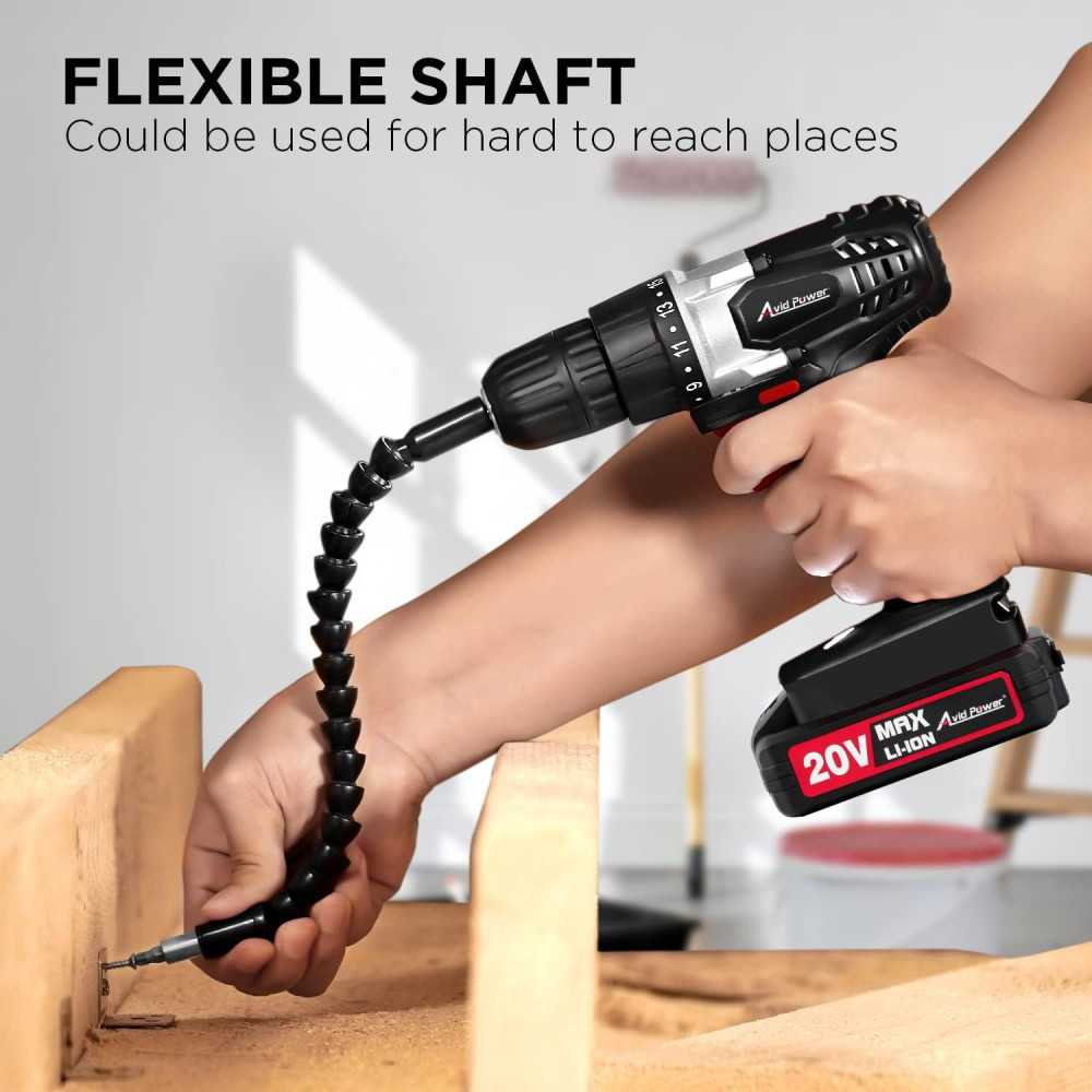 20V Cordless Drill Kit with Variable Speed and 22pcs Drill Bits