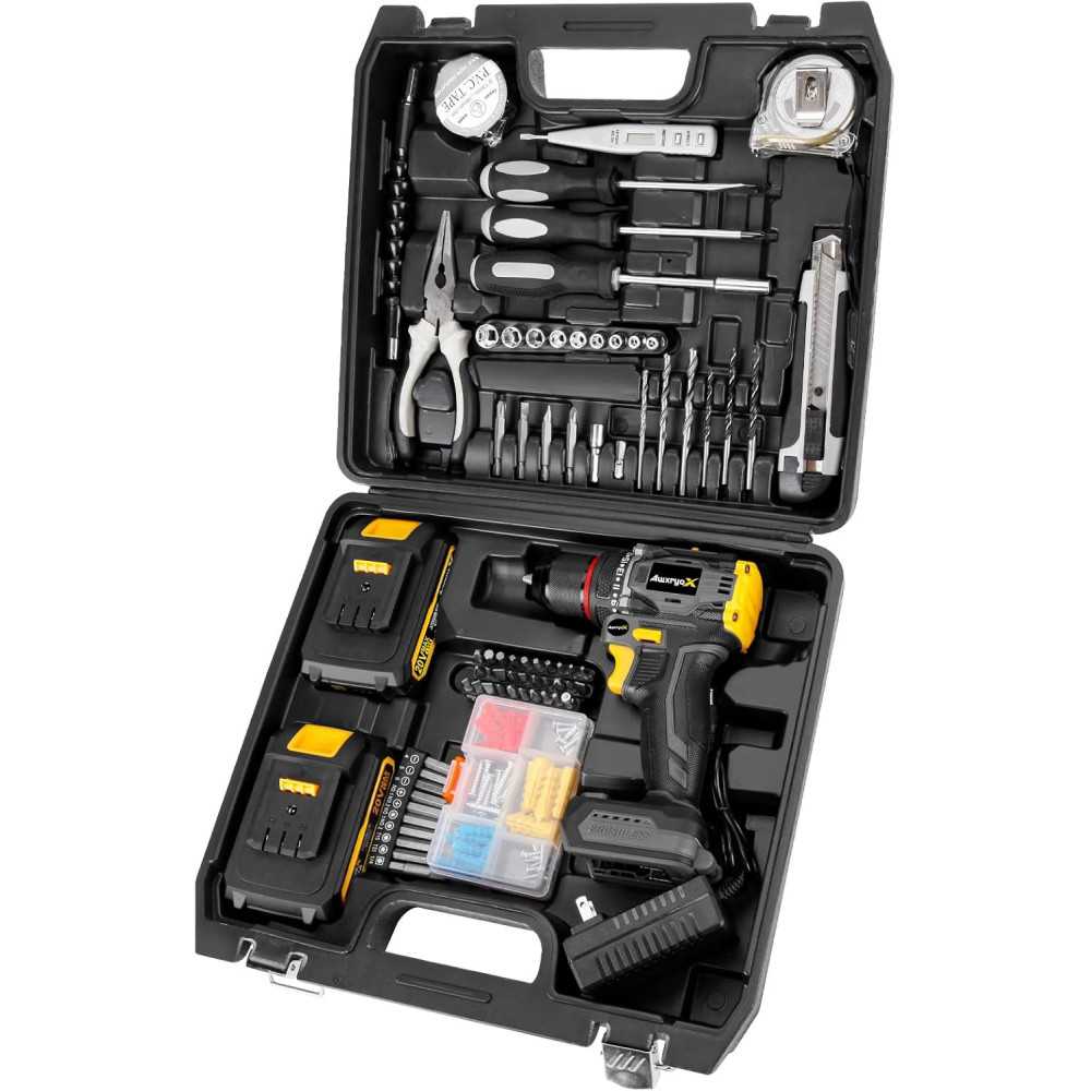 20V Brushless Drill Tool Set w/ 135-Piece DIY Kit