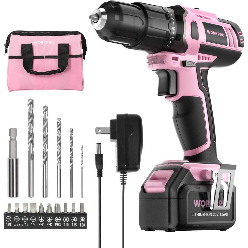 20V Cordless Drill Kit with Variable Speed and 22pcs Drill Bits