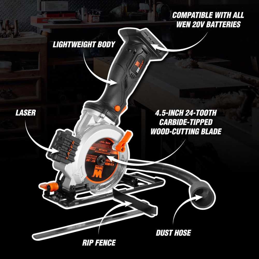 20V Max 4-1/2-Inch Cordless Mini Circular Saw