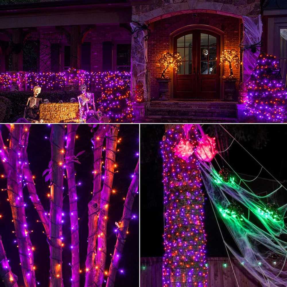 LED Halloween Lights in Purple & Orange