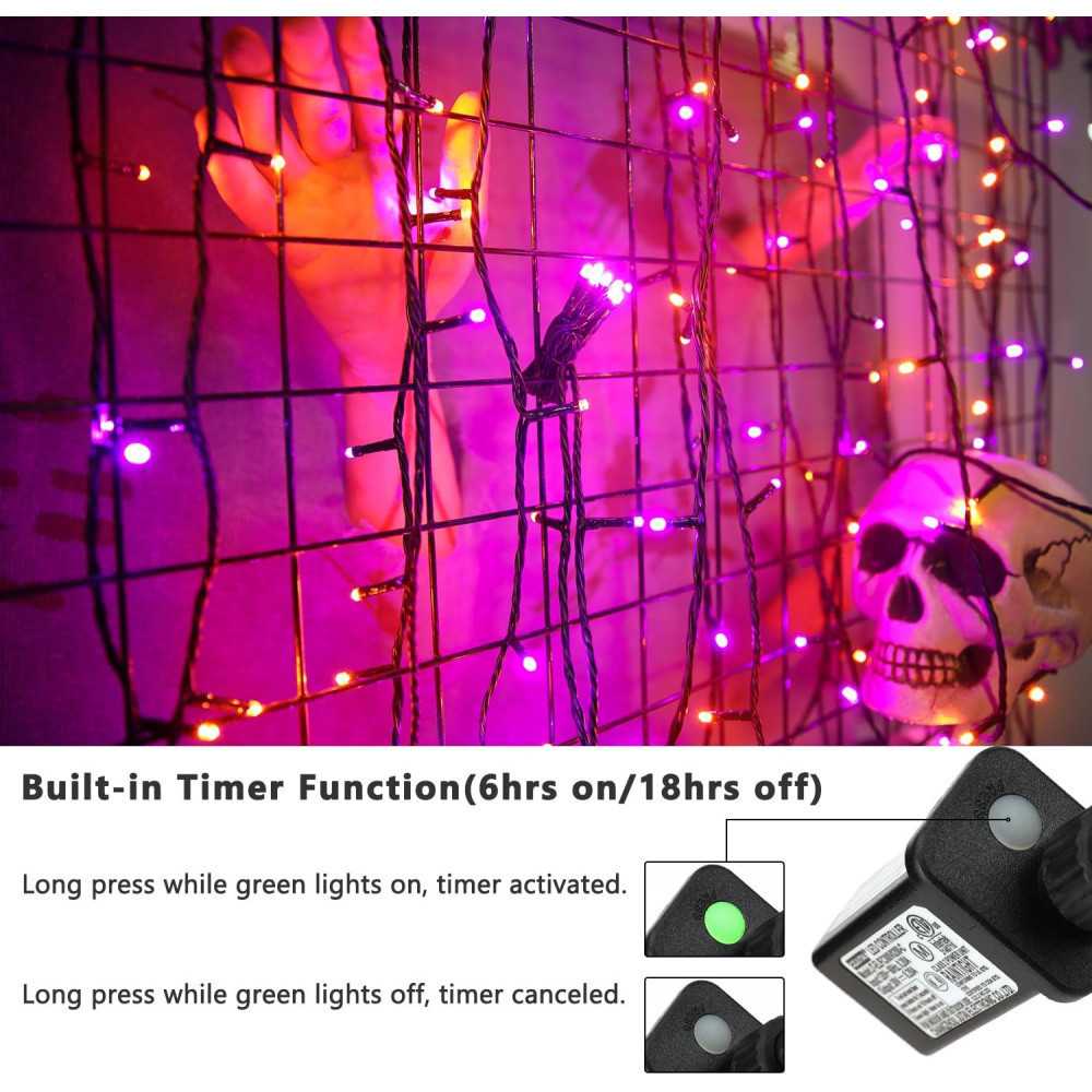 LED Halloween Lights in Purple & Orange