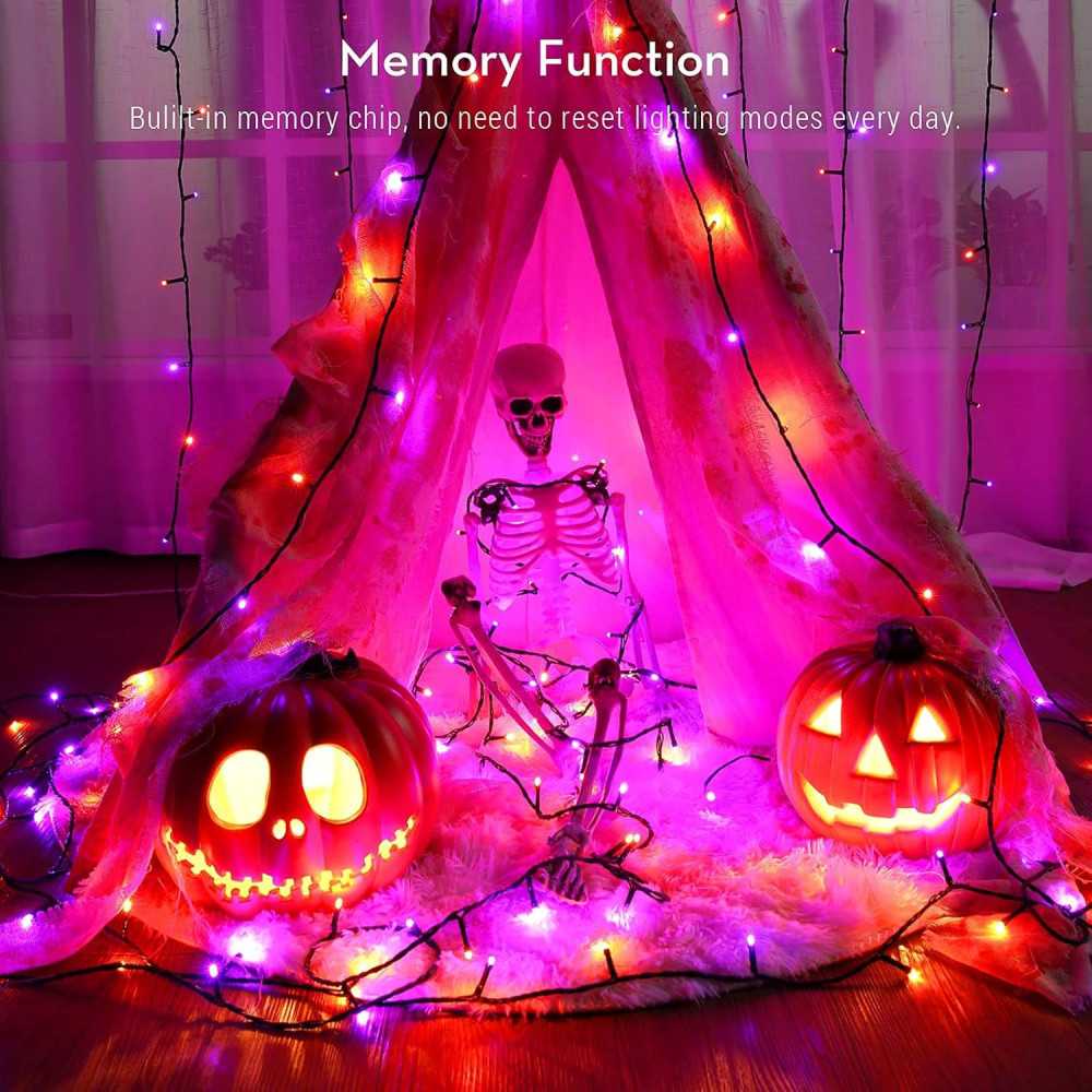 LED Halloween Lights in Purple & Orange