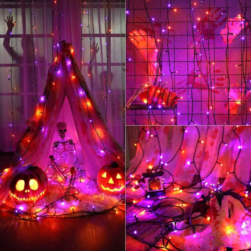 LED Halloween Lights in Purple & Orange