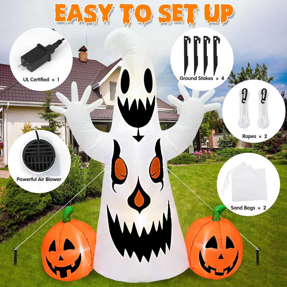 Giant 7.2 FT Halloween Inflatables Decoration w/ Spooky LED Lights