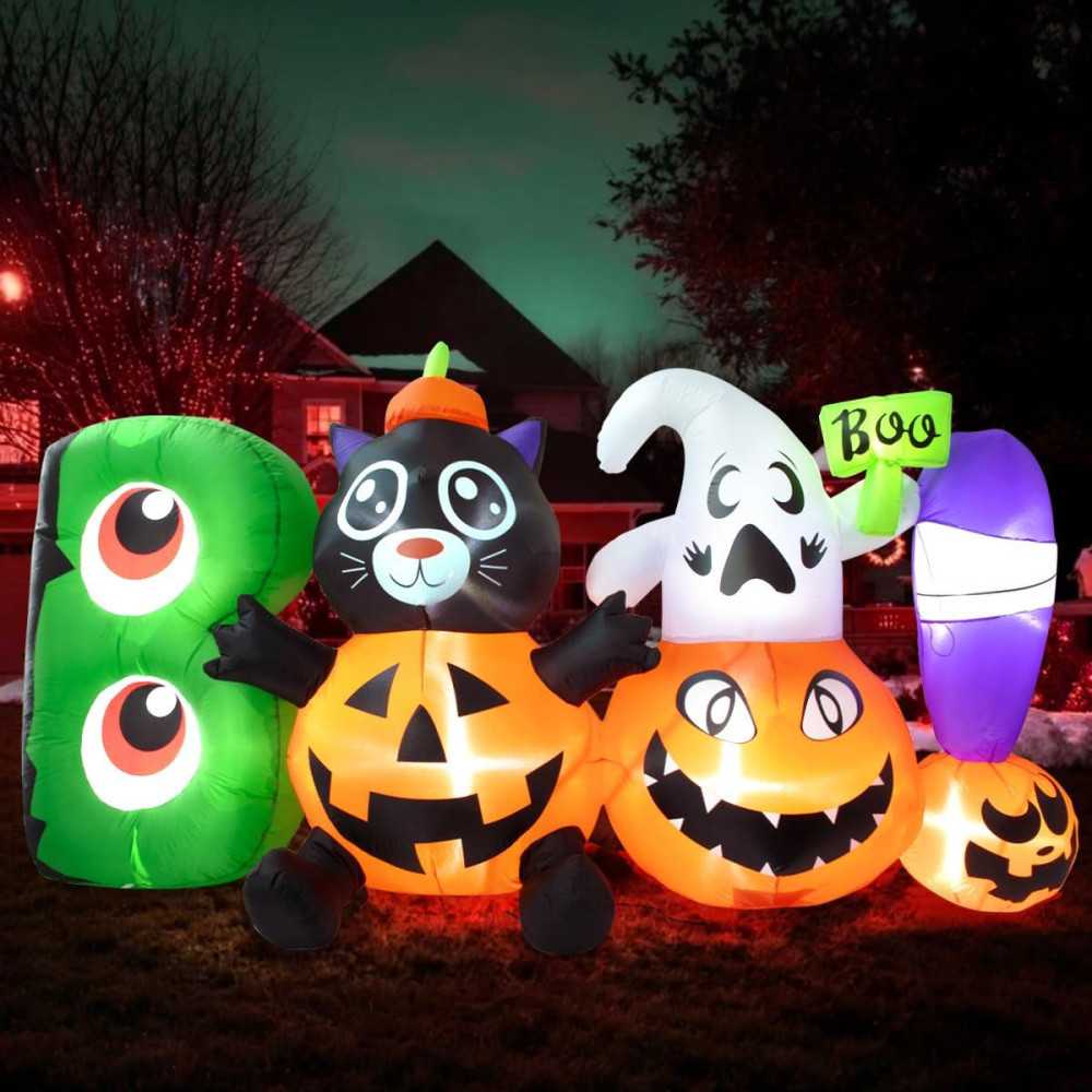 6 FT Ghost Pumpkin Inflatable Halloween Decoration