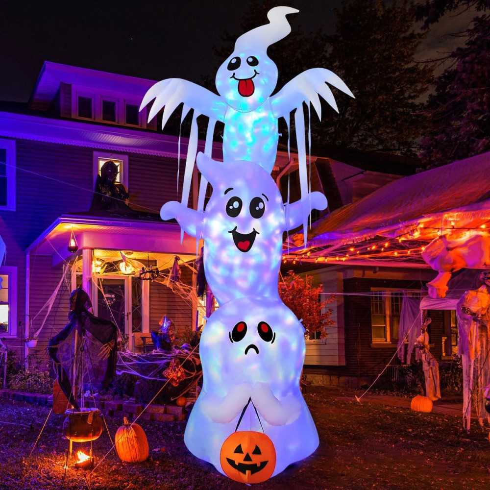 9.8 FT High Halloween Inflatable Ghost Trio Decoration