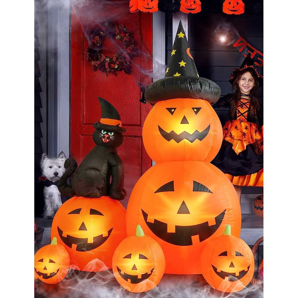 6 FT Ghost Pumpkin Inflatable Halloween Decoration