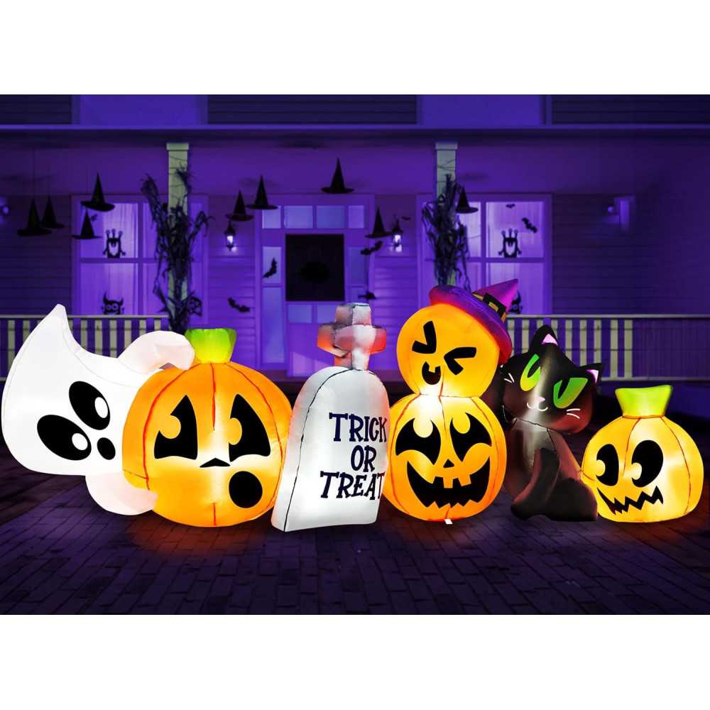 6 FT Ghost Pumpkin Inflatable Halloween Decoration