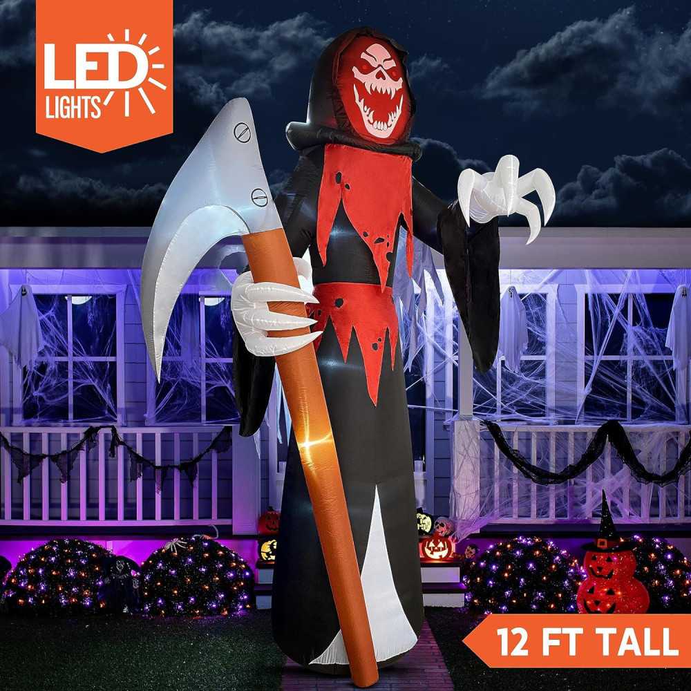 12 FT Blow Up Halloween Inflatables Decoration w/ LED Lights