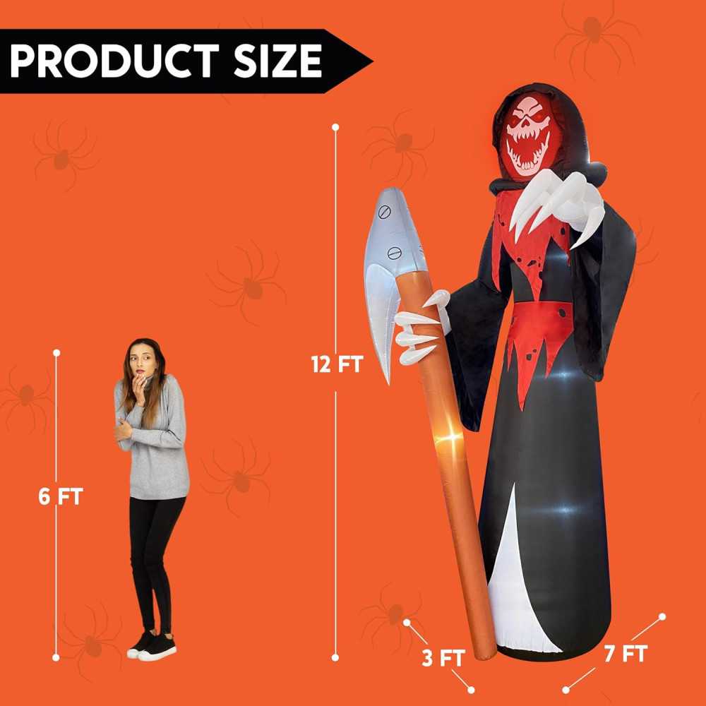 12 FT Blow Up Halloween Inflatables Decoration w/ LED Lights