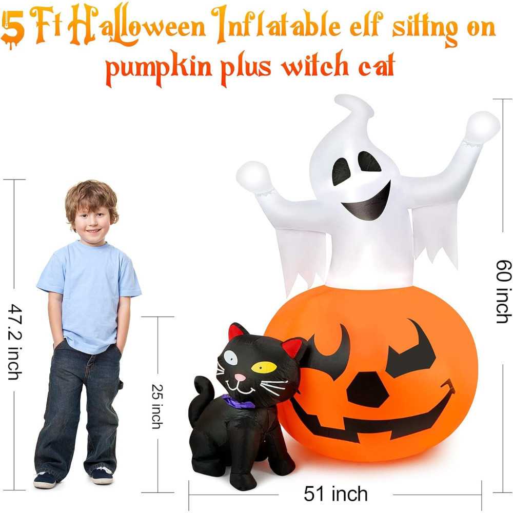 5 FT Halloween Inflatables to Haunt Your Yard Decoration