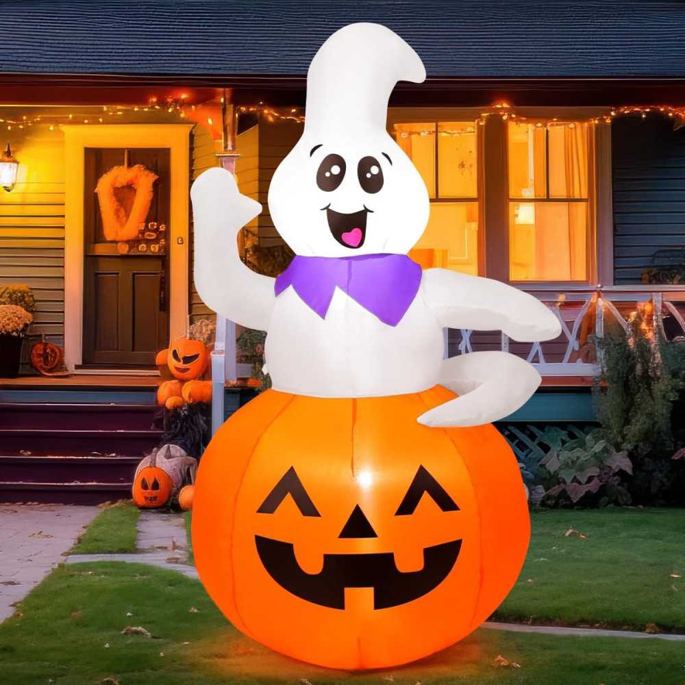 12 FT Giant Ghost Inflatable w/ Flashing Lights Halloween Decoration