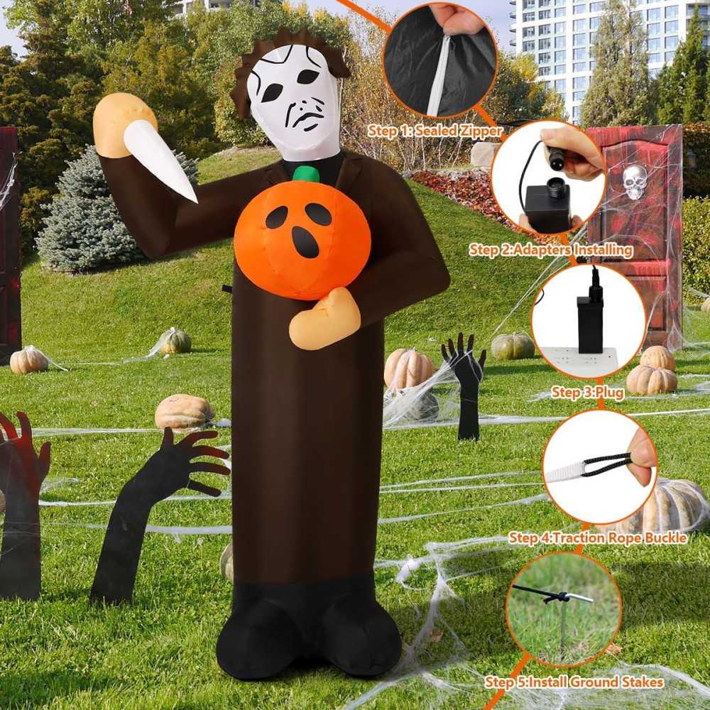 6 FT Spooky Pumpkin Slayer Halloween Decoration