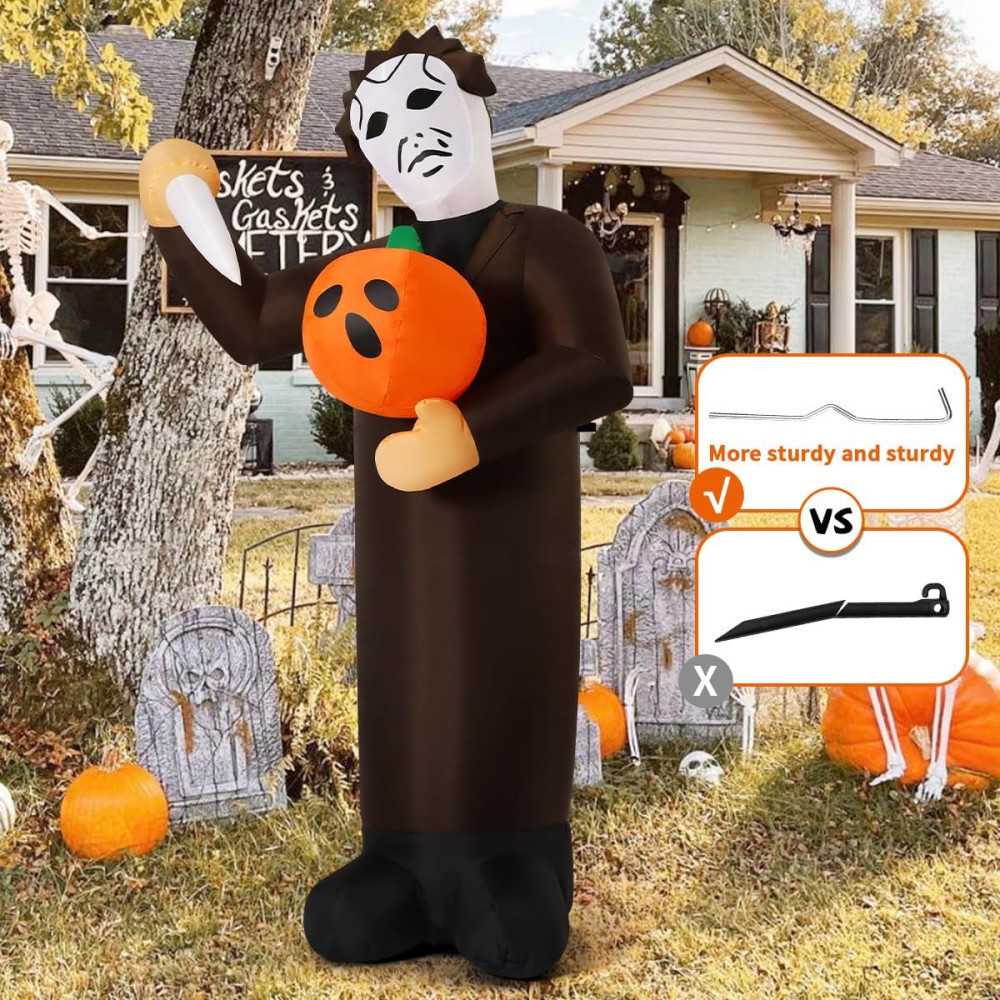 6 FT Spooky Pumpkin Slayer Halloween Decoration