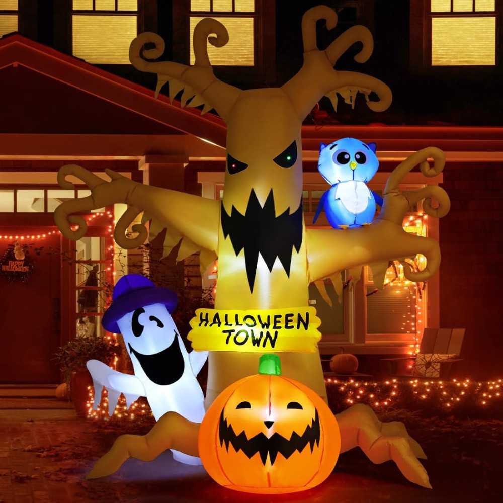 8 FT Halloween Inflatables and LED-Lit Dead Tree Halloween Decoration