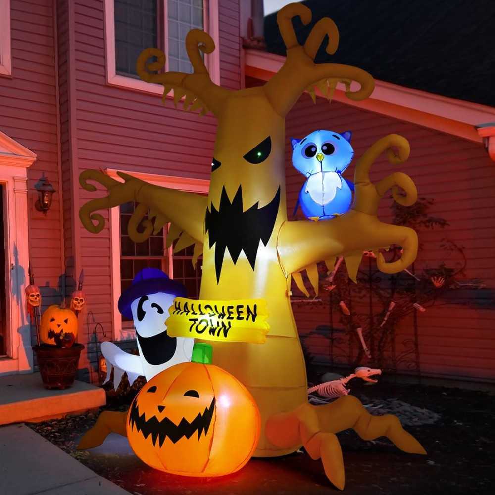 8 FT Halloween Inflatables and LED-Lit Dead Tree Halloween Decoration