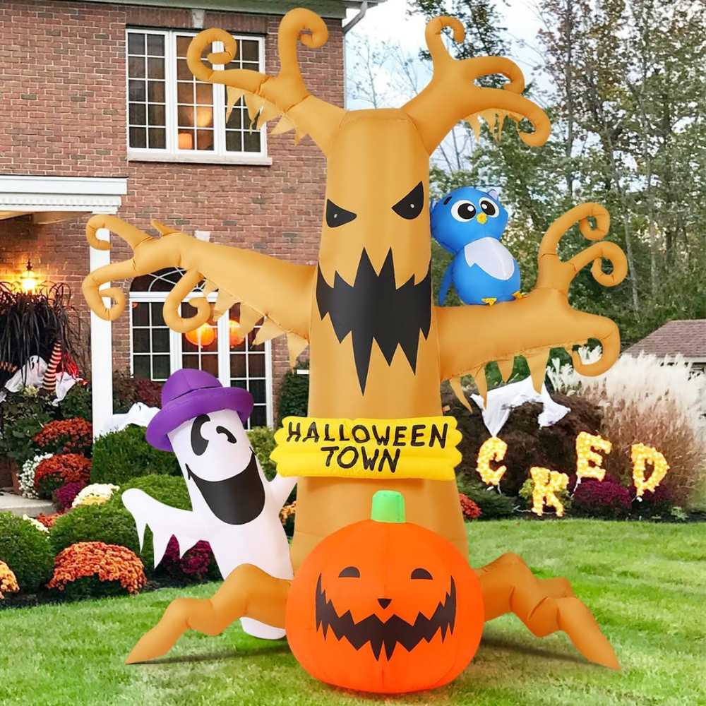 8 FT Halloween Inflatables and LED-Lit Dead Tree Halloween Decoration