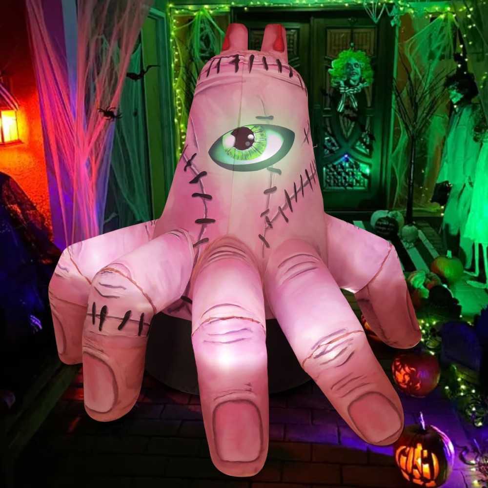 5 FT Ghost w/ Black Cat and Pumpkin Yard Halloween Inflatable Decoration