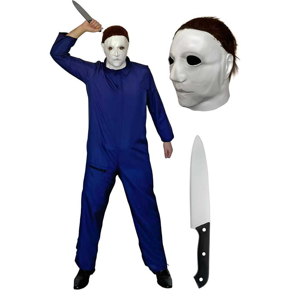 Men's Deluxe Costume w/ Jumpsuit, Mask, and Toy Knife