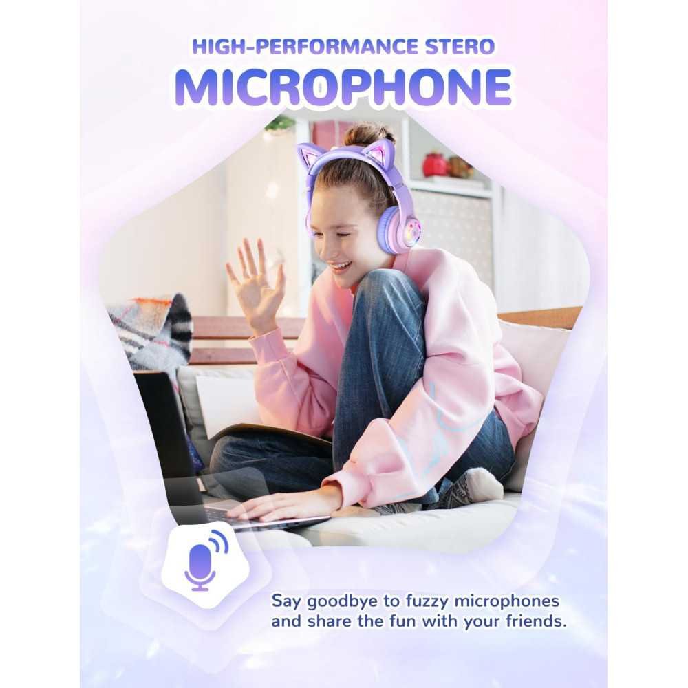 Wireless Kids Headphones w/ LED Lights, Long Playtime, and Volume Limiting | TekChoice Electronics