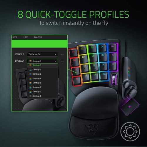 Tartarus Pro One-Handed Gaming Keyboard with Analog-Optical Key Switches and Customizable Features | TekChoice Electronics