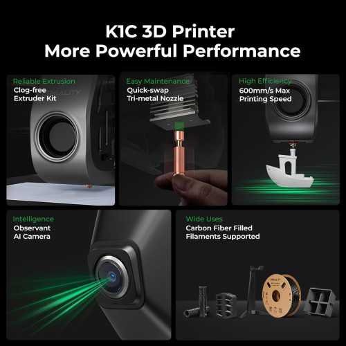 (2024) K1C 3D Printer - High-Speed, Clog-Free, and AI-Enhanced Printing | TekChoice Electronics