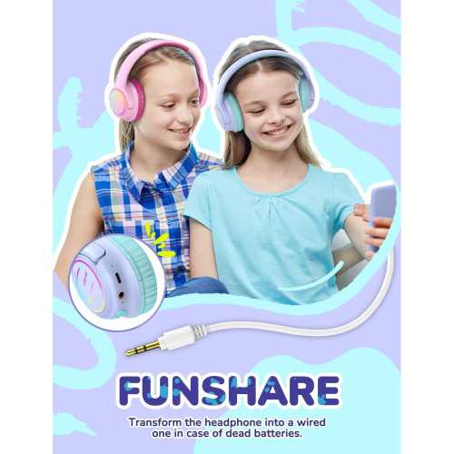 Glow-Go Kids Bluetooth Headphones - Long-lasting Battery, Safe Volume Levels, and Fast Charging | TekChoice Electronics