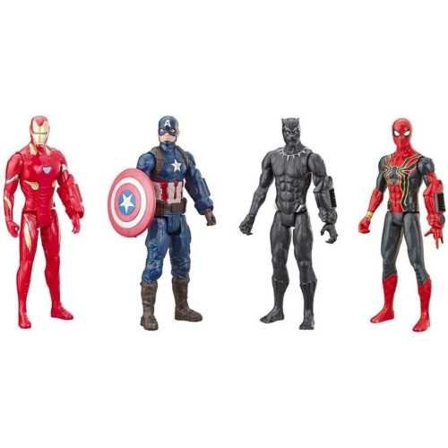 Marvel Avengers Titan Heroes: Captain America, Iron Spider, Black Panther, and Iron Man Action Figures | TekChoice Electronics