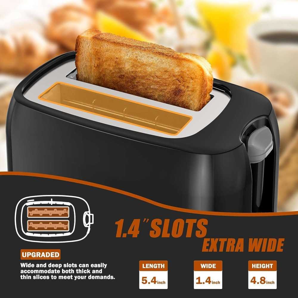 2 Slice Toaster with 7 Shade Settings and Removable Crumb Tray - A Compact Choice for Bagels, Bread, and Waffle | TekChoice Electronics