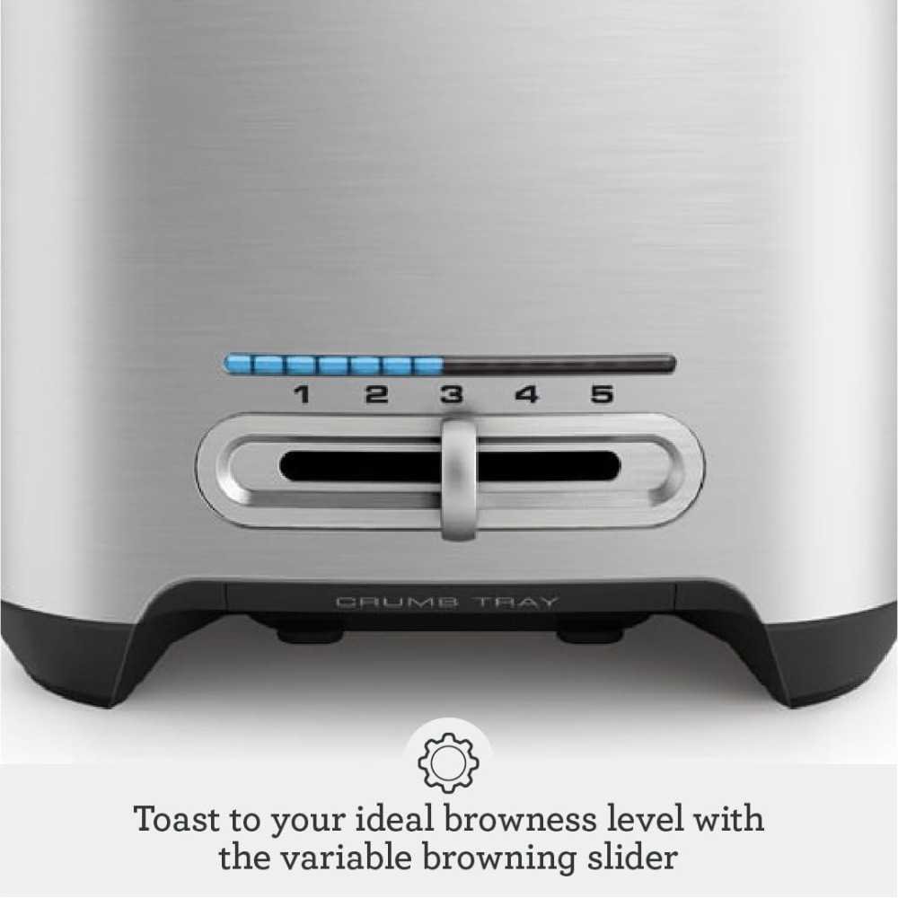 Smart 2 Slice Toaster in Brushed Aluminum | TekChoice Electronics