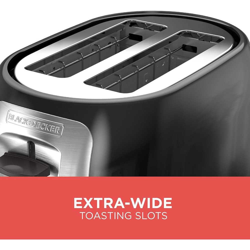 Black+Decker 2-Slice Toaster with Extra Wide Slots and 7 Shade Settings | TekChoice Electronics