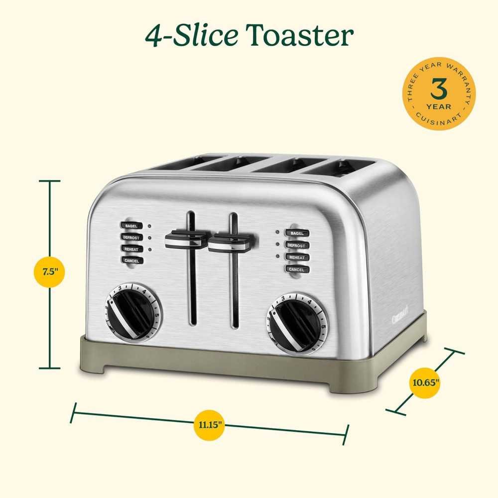 Cuisinart 4 Slice Toaster Oven in Brushed Stainless Steel | TekChoice Electronics