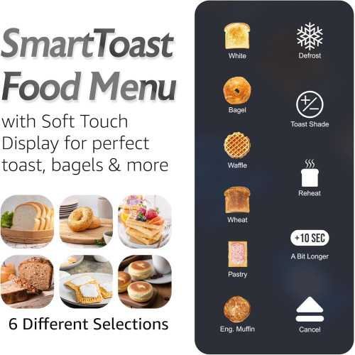 SmartToast 4-Slice Toaster with Bagel Function and LED Touch Screen | TekChoice Electronics