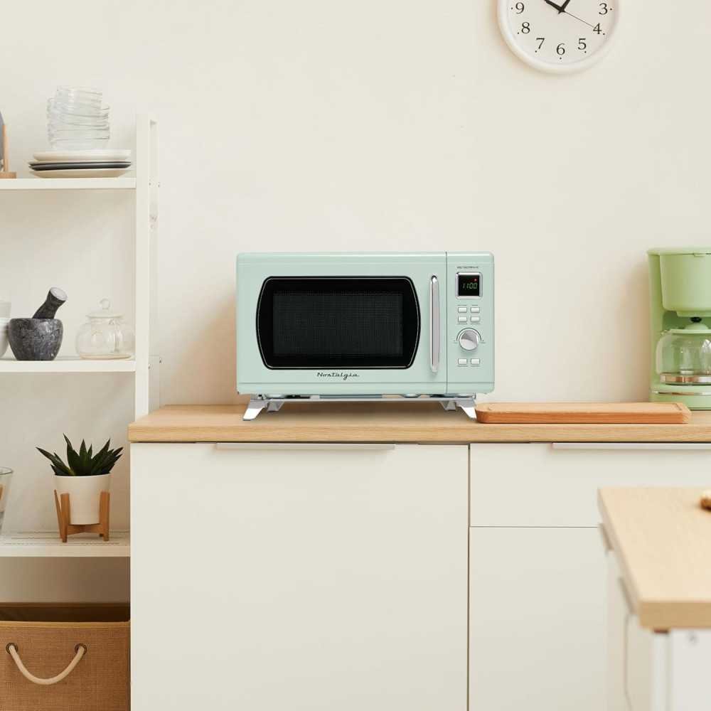 (0.9 Cu Ft) Mid-Century Retro Countertop Microwave Oven | TekChoice Electronics