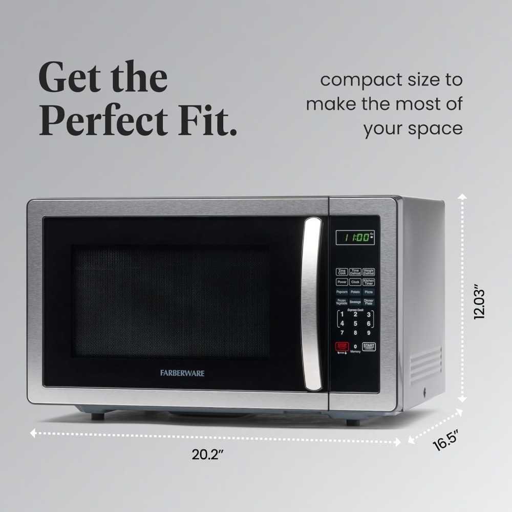 (1.1 Cu Ft) 1000W Countertop Microwave for Small Spaces | TekChoice Electronics