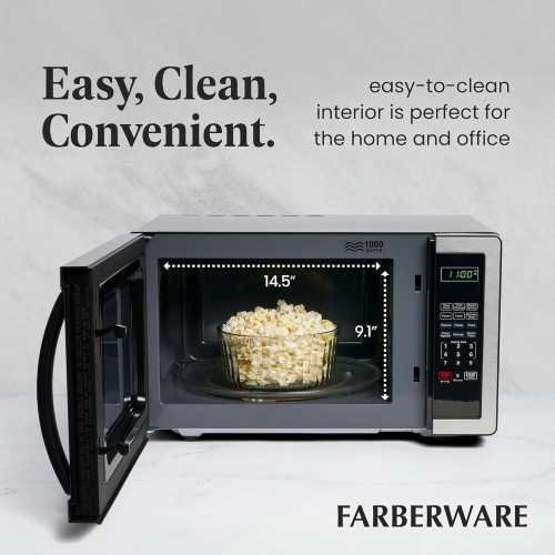 (1.1 Cu Ft) 1000W Countertop Microwave for Small Spaces | TekChoice Electronics